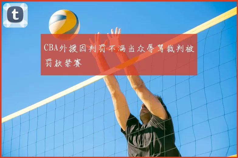 CBA外援因判罚不满当众辱骂裁判被罚款禁赛