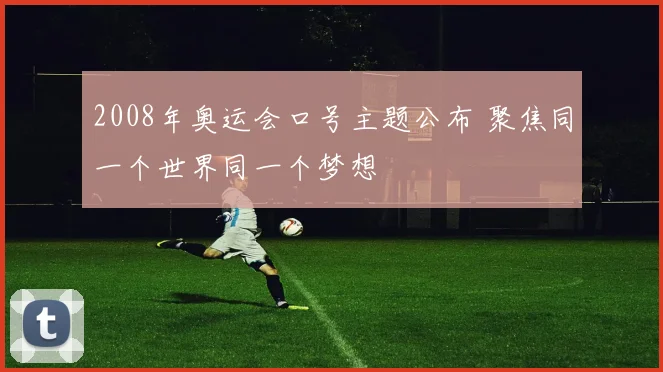 2008年奥运会口号主题公布 聚焦同一个世界同一个梦想